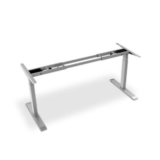 desk sit stand silver